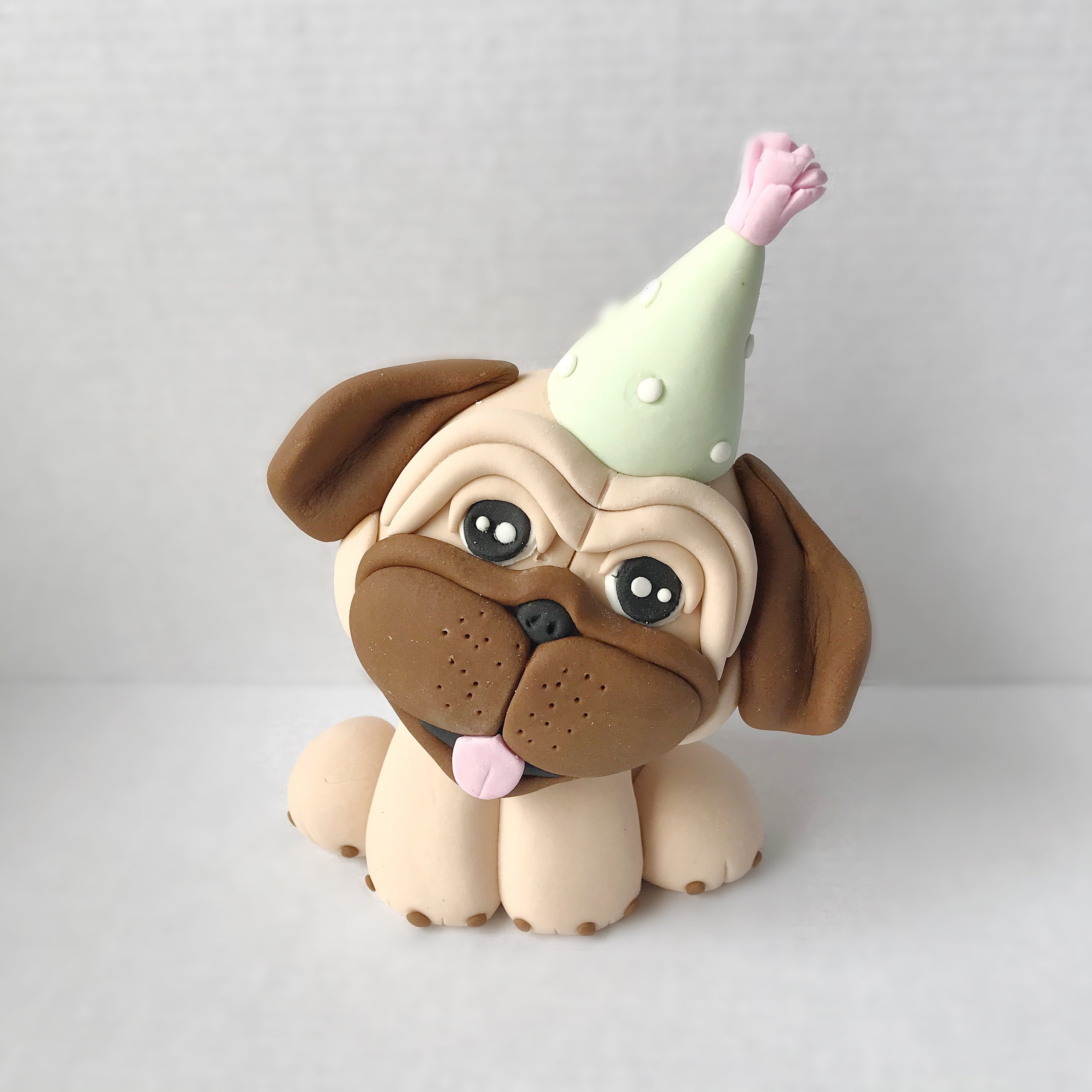 Pug cake topper